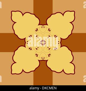 Yellow brown Vector ornate frame with sample text. Perfect as invitation or announcement. Background pattern is included as seam Stock Vector