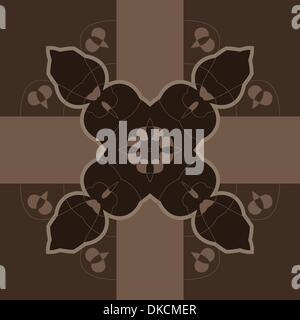 Brown Vector ornate frame with sample text. Perfect as invitation or announcement. Background pattern is included as seamless. A Stock Vector