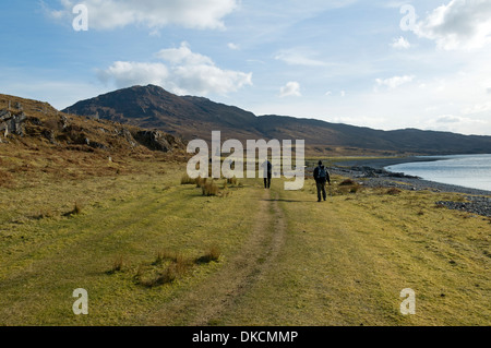 Meall nan Saighead from the coastal track north of Inverguseran farm on the Knoydart Peninsula, Highland Region, Scotland, UK Stock Photo