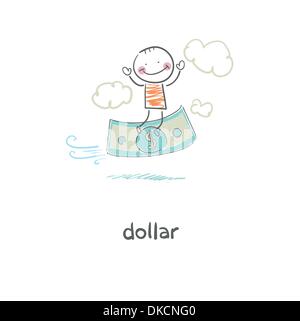 Man and money. Illustration. Stock Vector