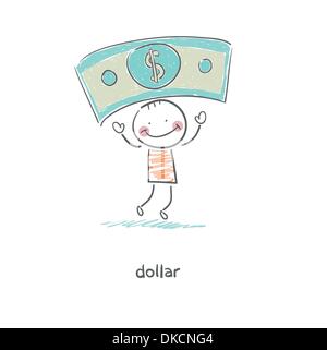 Man and money. Illustration. Stock Vector