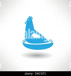 Hen sitting on a nest Stock Vector