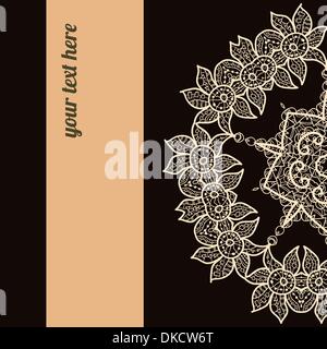 Black Brown Vector ornate frame with sample text. Perfect as invitation or announcement. All pieces are separate. Easy to change Stock Vector
