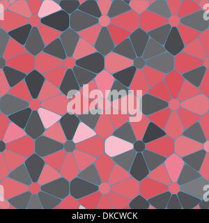 Vector seamless cracked multi colored pattern in red and pink Stock Vector