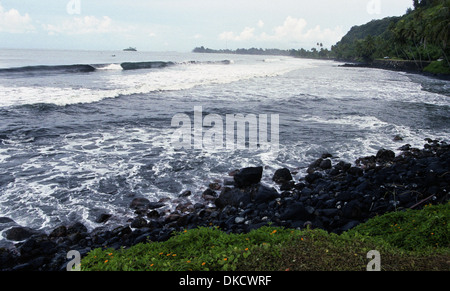 Matavai Bay, where the navigators anchored when they arrived to Tahiiti first time. Stock Photo