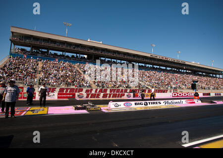 Oct. 29, 2011 - Las Vegas, Nevada, U.S - The crowd packs in to watch the qualifying sessions of the 11th Annual Big O Tires NHRA Nationals at The Strip at Las Vegas Motor Speedway in Las Vegas, Nevada. (Credit Image: © Matt Gdowski/Southcreek/ZUMAPRESS.com) Stock Photo