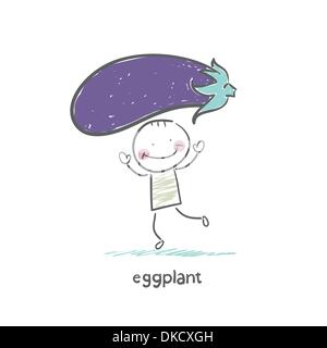 Eggplant and people Stock Vector