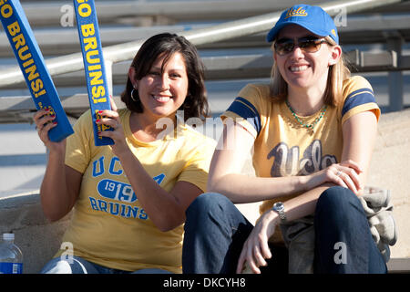 Oct. 29, 2011 - Pasadena, California, U.S - UCLA fans prior to the start of the NCAA Football game between the California Golden Bears and the UCLA Bruins at the Rose Bowl. (Credit Image: © Brandon Parry/Southcreek/ZUMAPRESS.com) Stock Photo