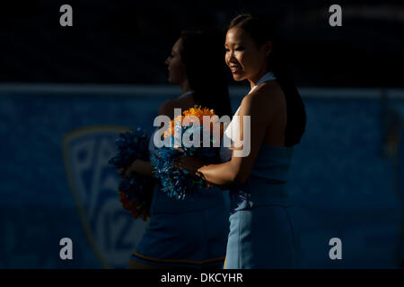 Oct. 29, 2011 - Pasadena, California, U.S - A UCLA cheerleader during the NCAA Football game between the California Golden Bears and the UCLA Bruins at the Rose Bowl. (Credit Image: © Brandon Parry/Southcreek/ZUMAPRESS.com) Stock Photo