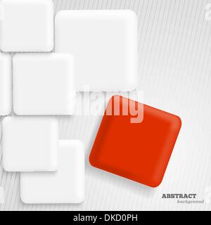 Abstract background with white and red squares Stock Vector