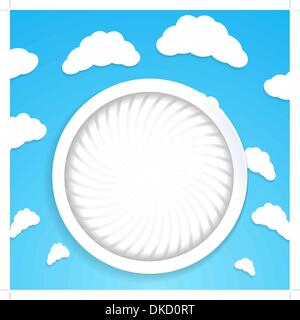 Abstract circular background with clouds Stock Vector