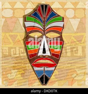 Ethnic mask on vintage background Stock Vector