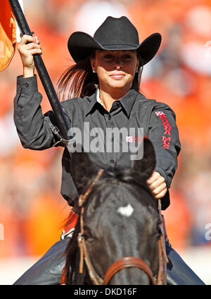 Oct. 29, 2011 - Stillwater, Oklahoma, United States of America - Oklahoma State Cowboys mascot in action during the game between the Baylor Bears and the Oklahoma State Cowboys at the Boone Pickens Stadium in Stillwater, OK. Oklahoma State defeats Baylor 59 to 24. (Credit Image: © Dan Wozniak/Southcreek/ZUMAPRESS.com) Stock Photo