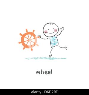 Ship wheel Stock Vector