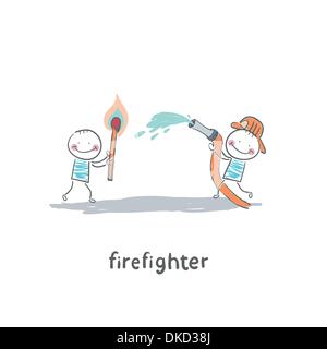 firefighter Stock Vector
