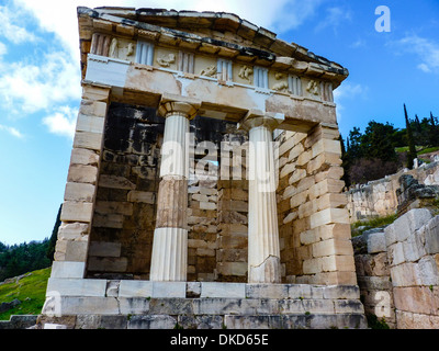 Treasure of the Athenians at Delphi, Greece Stock Photo