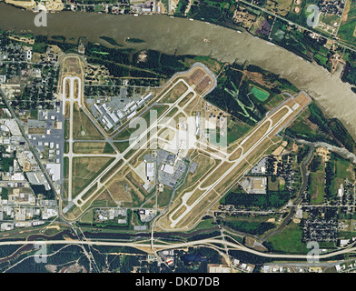 aerial photo map of Bill and Hillary Clinton National Airport, Adams Field, Little Rock, Arkansas Stock Photo