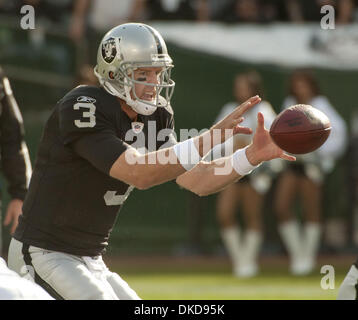 Nov. 6, 2011 - Oakland, CA, USA - Oakland Raiders vs Denver Broncos  at O.co Coliseum Sunday, November 6, 2011.  Oakland Raiders quarterback Carson Palmer (3)..Broncos beat Raiders 38-24 (Credit Image: © Al Golub/ZUMAPRESS.com) Stock Photo