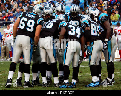Dec 10, 2006; Charlotte, NC, USA; NFL Football: Carolina Panthers Huddle as the Carolina Panthers lose to the New York Giants 27-13 as they played at the Bank of America Stadium located in downtown Charlotte.   Mandatory Credit: Photo by Jason Moore/ZUMA Press. (©) Copyright 2006 by Jason Moore Stock Photo