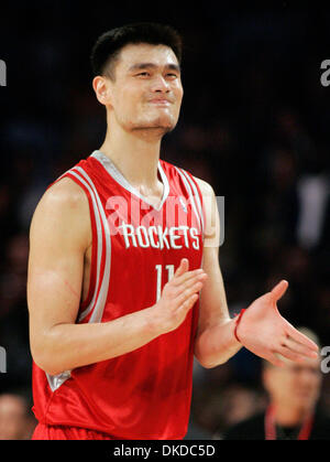 Dec 16, 2006; Los Angeles, CA, USA; YAO MING #11 of the Houston Rockets reacts during a basketball game against Los Angeles Lakers in Los Angeles, Friday, Dec. 15, 2006. Kobe Bryant scored 53 points as the Lakers won in double-overtime, 112-101. Mandatory Credit: Photo by Ringo Chiu/ZUMA Press. (©) Copyright 2006 by Ringo Chiu Stock Photo