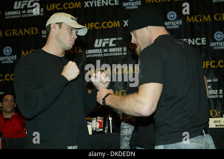 Dec 29, 2006; Las Vegas, NV, USA; The MGM Grand Hotel & Casino in Las Vegas, Nevada. The UFC ( Ultimate Fighting) held their press conference for the UFC 66 live @ the MGM Grand Garden Arena Saturday Dec 30, which will be shown on Pay Per View. Fighters FORREST GRIFFIN ( Left)  squares off with his opponent  KEITH JARDEN ( right) Mandatory Credit: Photo by Mary Ann Owen/ZUMA Press. Stock Photo