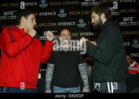 Dec 29, 2006; Las Vegas, NV, USA; The MGM Grand Hotel & Casino in Las Vegas, Nevada. The UFC ( Ultimate Fighting) held their press conference for the UFC 66 live @ the MGM Grand Garden Arena Saturday Dec 30, which will be shown on Pay Per View. Fighters MARCO CRUZ ( Left) squares off with his opponent ANDREI ARLOVSKI  Mandatory Credit: Photo by Mary Ann Owen/ZUMA Press. (©) Copyrig Stock Photo