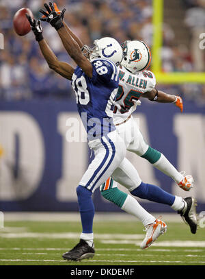 Dec 31, 2006; Indianapolis, IN, USA; Dolphins WILL ALLEN bats away a pass intended for Colts MARVIN HARRISON at the RCA Dome. Mandatory Credit: Photo by Allen Eyestone/Palm Beach Post/ZUMA Press. (©) Copyright 2006 by Palm Beach Post Stock Photo