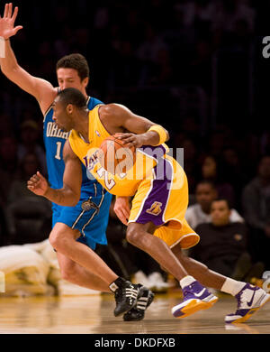 Jan 12, 2007; Los Angeles, CA, USA; Los Angeles Lakers' (24) KOBE BRYANT goes to the basket as he is been pressure by  Orlando magic's (15) HEDO TURKOGLU  as he tries to go to the basket during the first half of the game at Staples Center in Los Angeles, California Friday 12 January 2007. The Lakers won 109-106. Mandatory Credit: Photo by Armando Arorizo/ZUMA Press. (©) Copyright 2 Stock Photo