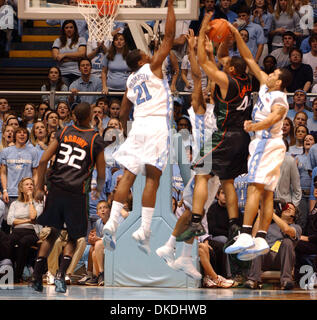 Jan 31, 2007 - Chapel Hill, NC, USA - NCAA College Basketball The Carolina Tarheels beat the Miami Hurricanes 105-64 as they played at the Dean Smith Center located on the campus of The Univeristy of North Carolina of Chapel Hill. Stock Photo