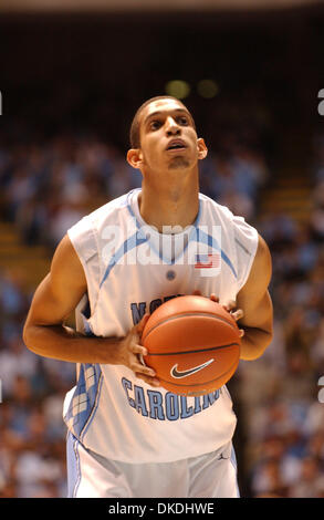Jan 31, 2007 - Chapel Hill, NC, USA - NCAA College Basketball Carolina Tarheels (34) BRANDAN WRIGHT as the Carolina Tarheels beat the Miami Hurricanes 105-64 as they played at the Dean Smith Center located on the campus of The Univeristy of North Carolina of Chapel Hill. Stock Photo