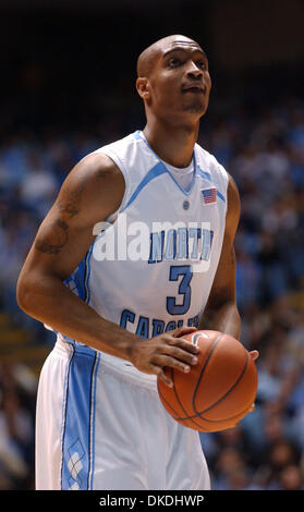 Jan 31, 2007 - Chapel Hill, NC, USA - NCAA College Basketball Carolina Tarheels (3) REYSHAWN TERRY as the Carolina Tarheels beat the Miami Hurricanes 105-64 as they played at the Dean Smith Center located on the campus of The Univeristy of North Carolina of Chapel Hill. Stock Photo