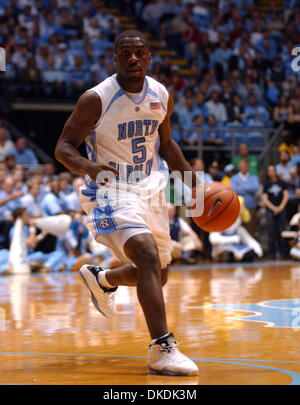 Feb 21, 2007 - Chapel Hill, NC, USA - NCAA College Basketball Carolina Tarheels TY LAWSON as the Carolina Tarheels beat the North Carolina State Wolfpack with a final score of 83-64 as they played in the Dean Smith Center located on the campus of The University of North Carolina. (Credit Image: © Jason Moore/ZUMA Press) Stock Photo