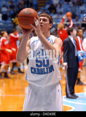 Feb 21, 2007 - Chapel Hill, NC, USA - NCAA College Basketball Carolina Tarheels TYLER HANSBROUGH as the Carolina Tarheels beat the North Carolina State Wolfpack with a final score of 83-64 as they played in the Dean Smith Center located on the campus of The University of North Carolina. (Credit Image: © Jason Moore/ZUMA Press) Stock Photo