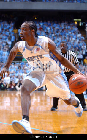 Feb 21, 2007 - Chapel Hill, NC, USA - NCAA College Basketball Carolina Tarheels QUENTIN THOMAS as the Carolina Tarheels beat the North Carolina State Wolfpack with a final score of 83-64 as they played in the Dean Smith Center located on the campus of The University of North Carolina. (Credit Image: © Jason Moore/ZUMA Press) Stock Photo