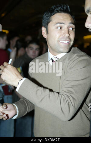 Feb 27, 2007 - Las Vegas, NV, USA -  OSCAR DE LA HOYA signing autographs for his fans as 'Golden Boy' Oscar De La Hoya & Pretty Boy' Floyd Mayweather attend their 10th press conference in Las Vegas, Nevada  publicizing their up and coming fight which has been dubbed ' The World Awaits. They are scheduled to fight for the Jr Middleweight Championship Saturady MAY 5 at the MGM Grand  Stock Photo
