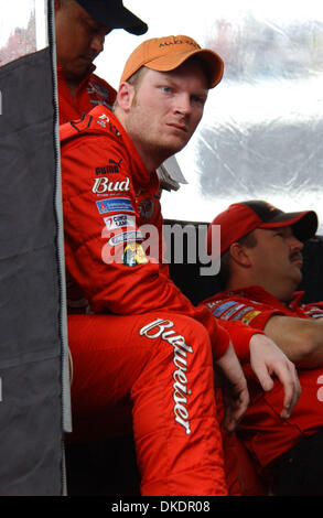 Apr 01, 2007 - Martinsville, VA, USA - Nextel Cup Driver DALE EARNHARDT JR driver of the Budweiser Chevrolet sits in his pit as there is a rain delay while he is in the lead of the Goody's Cool Orange 500 Nextel race that is taking place at the Martinsville Speedway. (Credit Image: © Jason Moore/ZUMA Press) Stock Photo