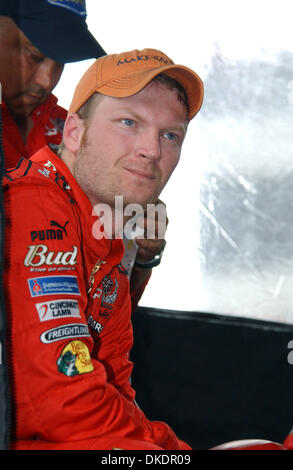 Apr 01, 2007 - Martinsville, VA, USA - Nextel Cup Driver DALE EARNHARDT JR driver of the Budweiser Chevrolet sits in his pit as there is a rain delay while he is in the lead of the Goody's Cool Orange 500 Nextel race that is taking place at the Martinsville Speedway. (Credit Image: © Jason Moore/ZUMA Press) Stock Photo