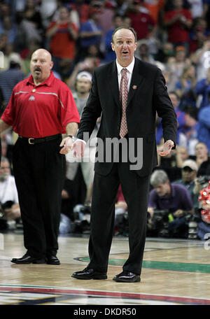 Apr 02, 2007 - Atlanta, GA, USA - Ohio State coach THAD MATTA questions a call. (Credit Image: © Damon Higgins/Palm Beach Post/ZUMA Press) RESTRICTIONS: USA Tabloid RIGHTS OUT! Stock Photo