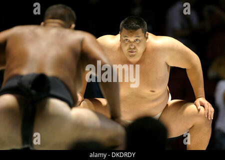 Apr 09, 2007; Los Angeles, California, USA; Sumo wrestler KELLY GNEITING is  a 36-year-old former truck driver who now weighs 420 pounds. gets set for a  heavyweight bout at the 7th Annual