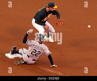 Apr 09, 2007 - Oakland, CA, USA - Oakland Athletics' NICK SWISHER swings  and misses to strike out against the Chicago White Sox in the sixth inning  of their Major League Baseball