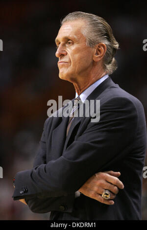 Miami Heat coach Pat Riley directs his players against the Toronto Raptors  during first half NBA action in Toronto November 4. ANW/SV Stock Photo -  Alamy