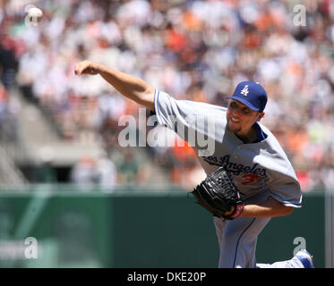 July 15th, 2007 - San Francisco, CA, USA - Los Angeles Dodgers' Brett Tomko delivers against the San Francisco Giants in the second inning of their Major League Baseball game, Sunday, July 15, 2007 in San Francisco. The Dodgers won, 5-3. (Credit Image: © D. Ross Cameron/The Oakland Tribune/ZUMA Press) Stock Photo