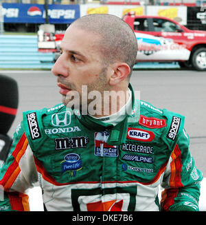 July 8, 2007: Tony Kanaan of the Andretti Green Racing Team following a scuffle with Sam Hornish Jr. at the Watkins Glen Grand Prix. Scott Dixon wins his third consecutive Watkins Glen Grand Prix at the 3.4-mile, 11 turn natural road course in the Finger Lakes region of upstate New York. Photo (c) Alan Schwartz / Cal Sport Media.(Credit Image: © Alan Schwartz/Cal Sport Media) Stock Photo