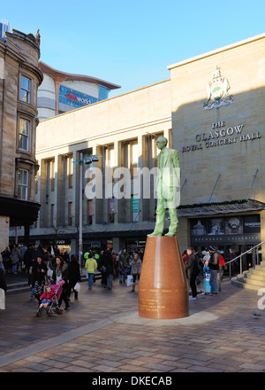 Donald Dewar statue at the Royal Concert Hall, Buchanan Street, Glasgow, Scotland, UK, Europe