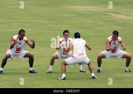 May 12, 2009 - Zapopan, Jalisco, Mexico - Players of Tecos UAG soccer team, kidding during practice at the '3 de Marzo' stadium, prior to the encounter with the Pumas team in the quarterfinals of the Mexican soccer Tournament Clausura 2009. (Credit Image: © Alejandro Acosta/ZUMA Press) Stock Photo