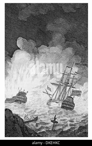 Defeat of the Spanish Armada in 1588 Stock Photo