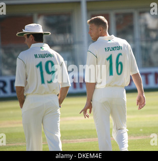 Michael Vaughan and Freddie Flintoff Chris Evans Children In Need cricket match with Bunburys at Canterbury Canterbury England Stock Photo