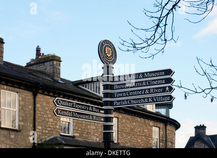 Direction fingerpost. Aynam Road, Kendal, Cumbria, England, United Kingdom, Europe. Stock Photo