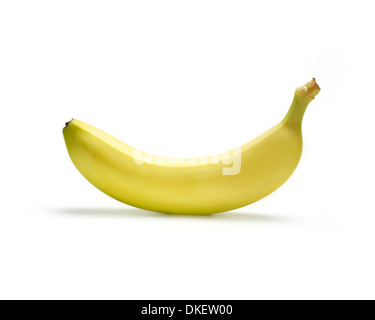 single banana isolated on white background with shadow Stock Photo
