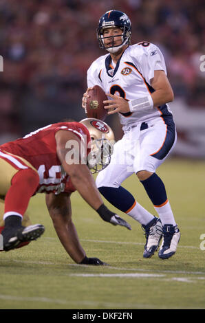 14 August 2009: Denver Broncos CB Champ Bailey (24) stretches before the  NFL pre-season game between the Denver Broncos and the San Francisco 49ers  at Candlestick Park in San Francisco, CA Â©